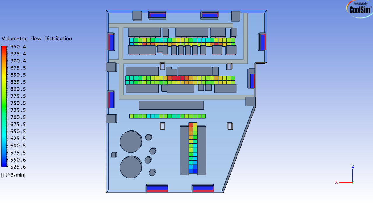 Flow rate through perforated floor tiles